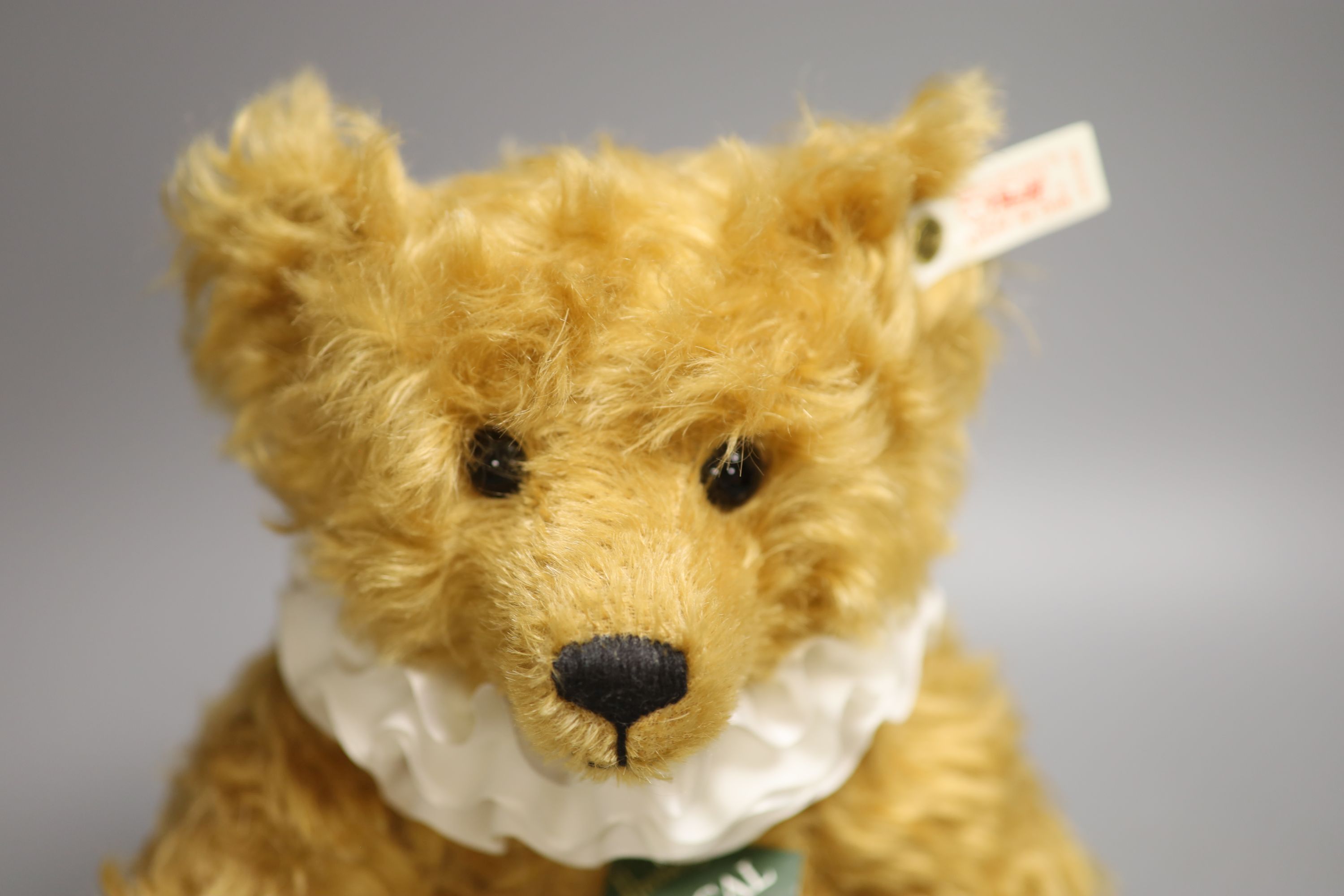Harrods Steiff poet bear musical and Steiff Teddy Rose British 38, box and certificate (2)